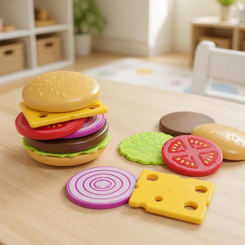 Magnetyczny zestaw burger z grillem 18 el., od 3 lat