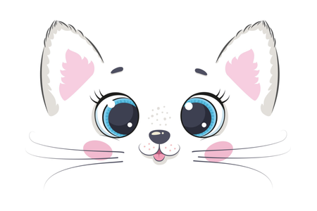 Skrzynia na zabawki Daria biała z nadrukiem Pink Cat