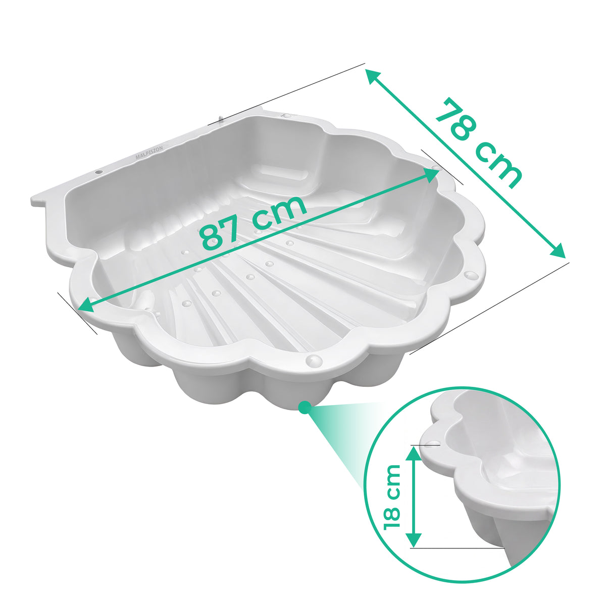 Piaskownica dla dzieci plastikowa Shell Zielony