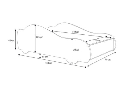 Łóżko dziecięce auto Batcar black 140×70 cm