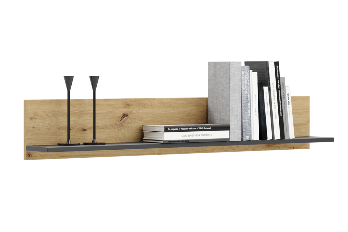 Półka Shelf 100 cm – dąb artisan / czarny
