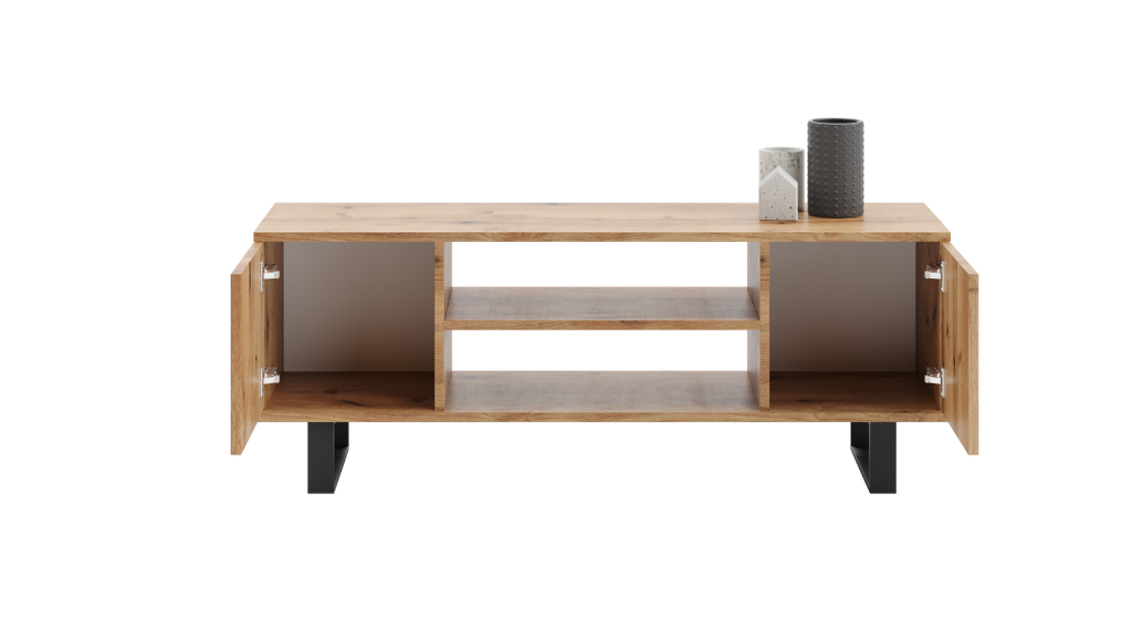 Szafka RTV 155 cm loft dąb craft złoty