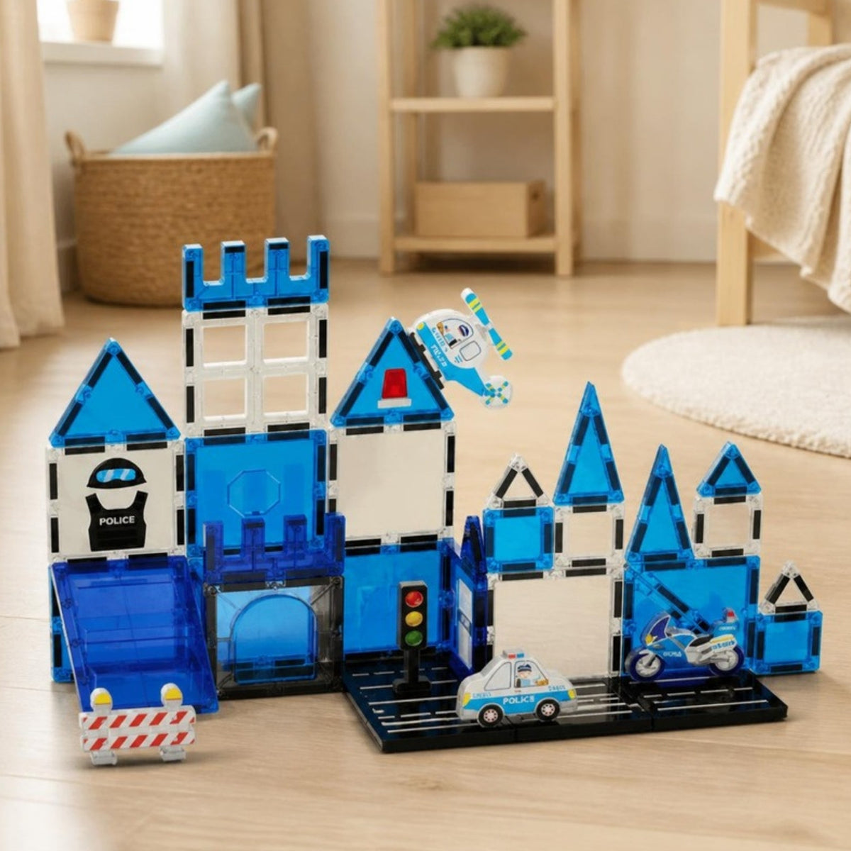 Klocki magnetyczne policja 42 el. Magnetic Tiles, od 3 lat