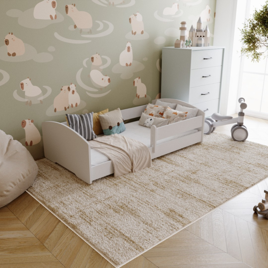 Łóżko dziecięce Montessori Leo 140×70 cm – niskie łóżko z barierką