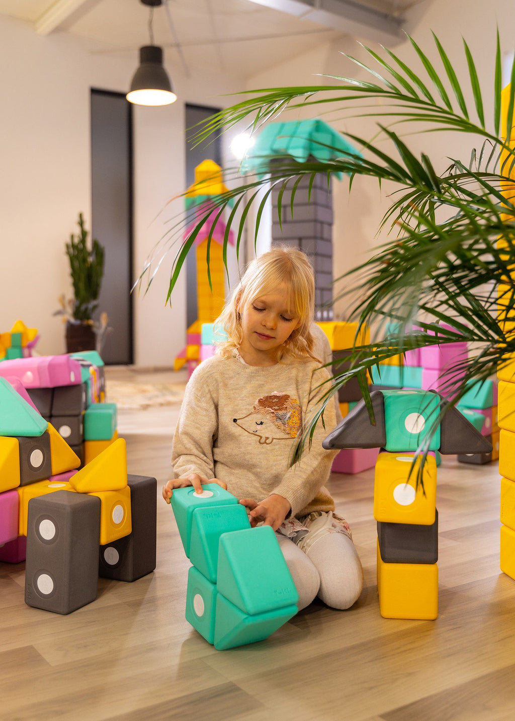Klocki magnetyczne Builder 43 el. – duże klocki piankowe, od 2 lat