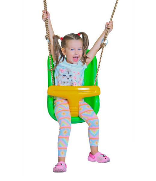 Huśtawka kubełkowa dla dzieci Fun czerwono-żółty