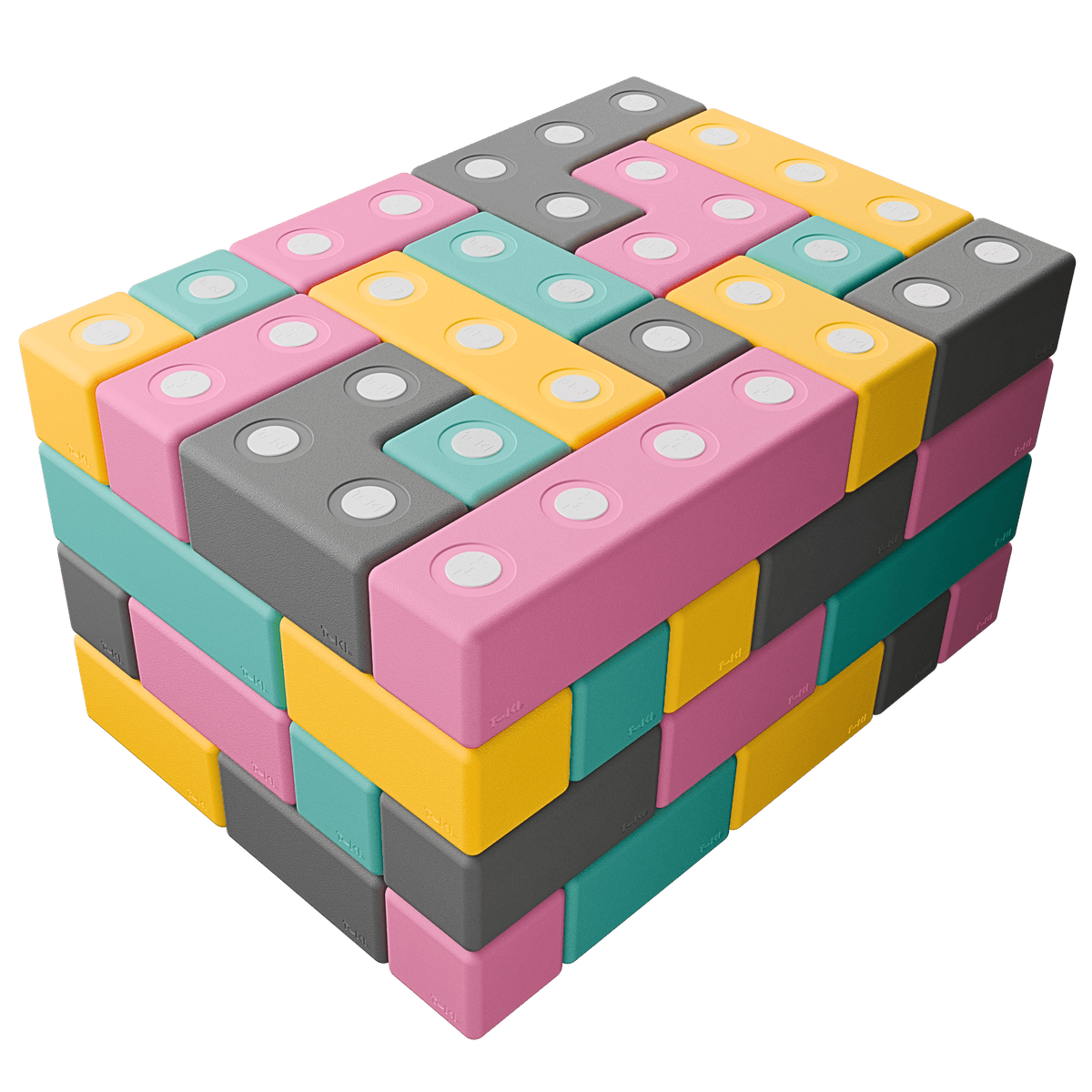 Klocki magnetyczne Builder 76 el. – duże klocki piankowe, od 2 lat