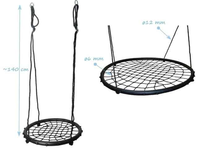 Huśtawka bocianie gniazdo Slim 100 cm, od 3 lat