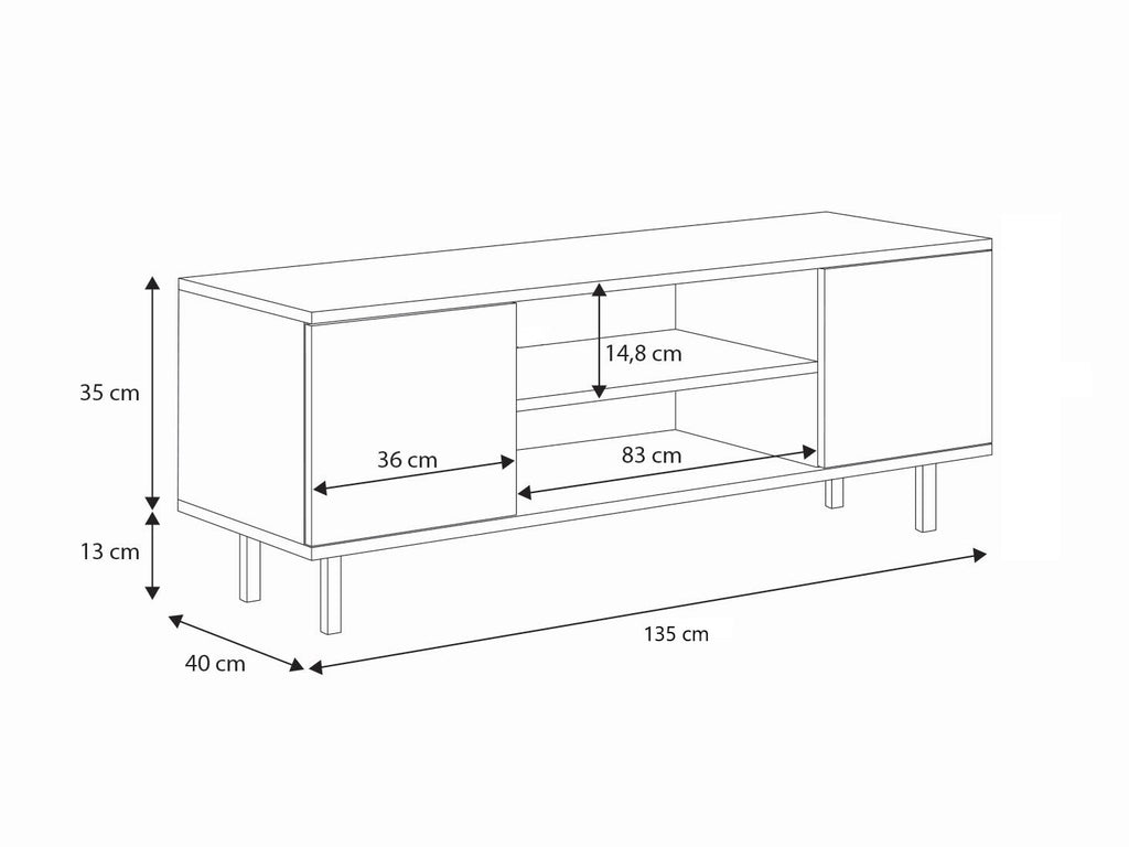 Szafka RTV 135 cm Loft Kaszmir