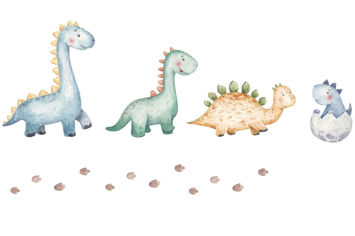 Skrzynia na zabawki Daria biała z nadrukiem Dinozaury