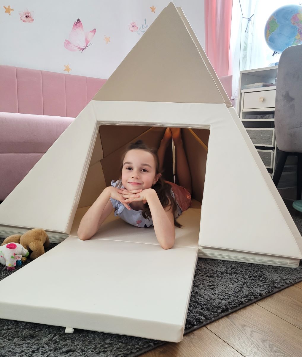 Namiot tipi dla dzieci 3w1 Biało-różowy