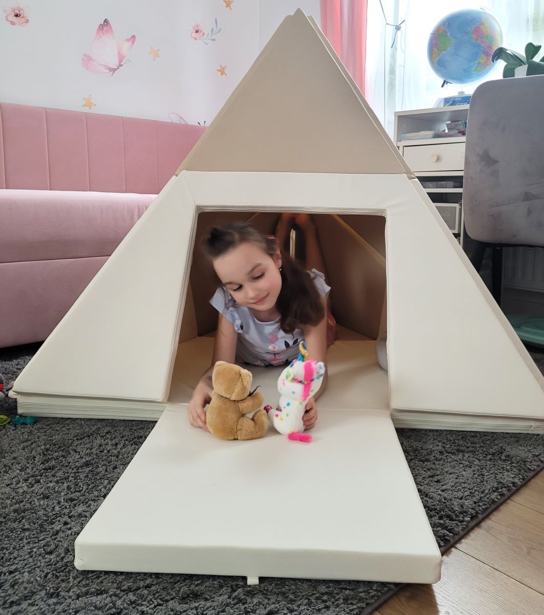 Namiot tipi dla dzieci 3w1 Biało-różowy
