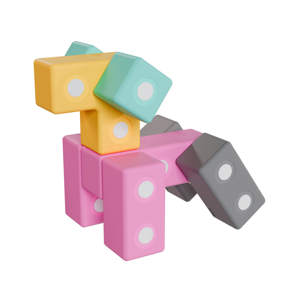 Klocki magnetyczne Builder 12 el. – duże klocki piankowe, od 2 lat