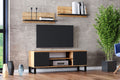 Szafka RTV 135 cm loft dąb craft złoty – czarny