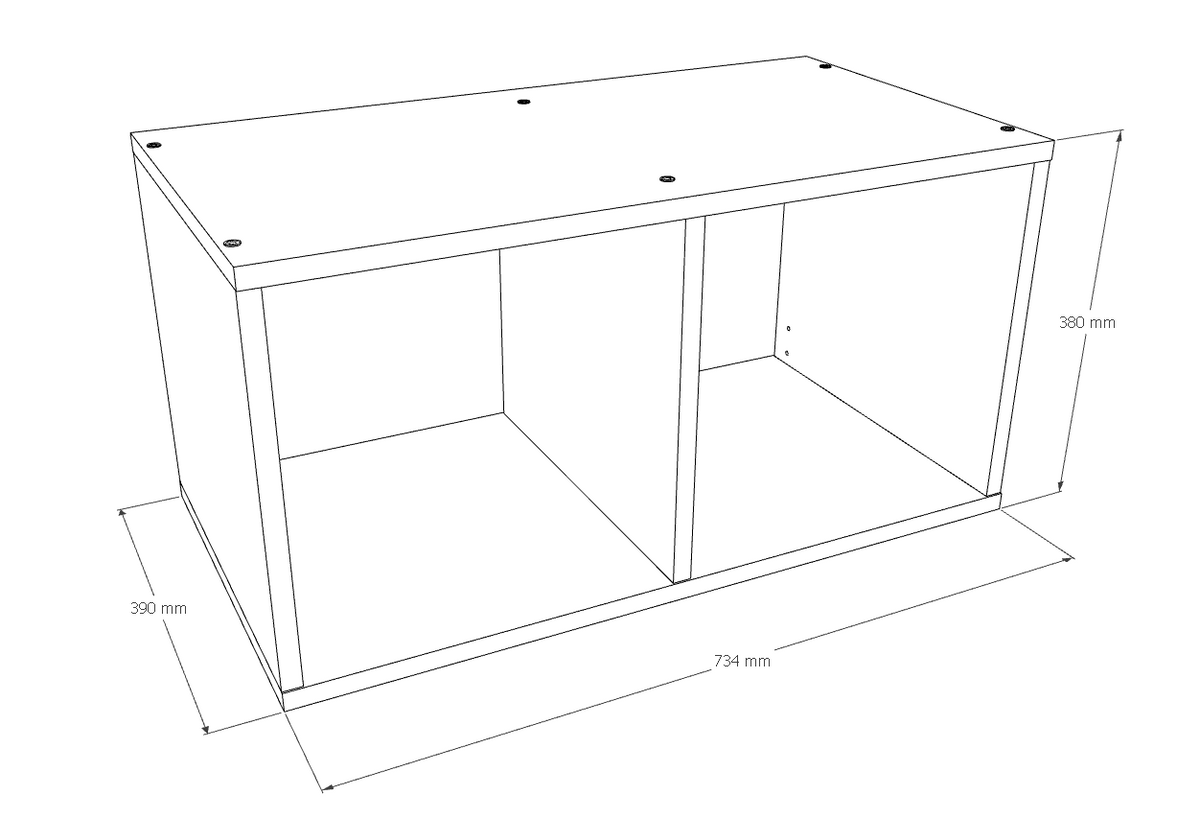 Regał modułowy Modus biały 2x1