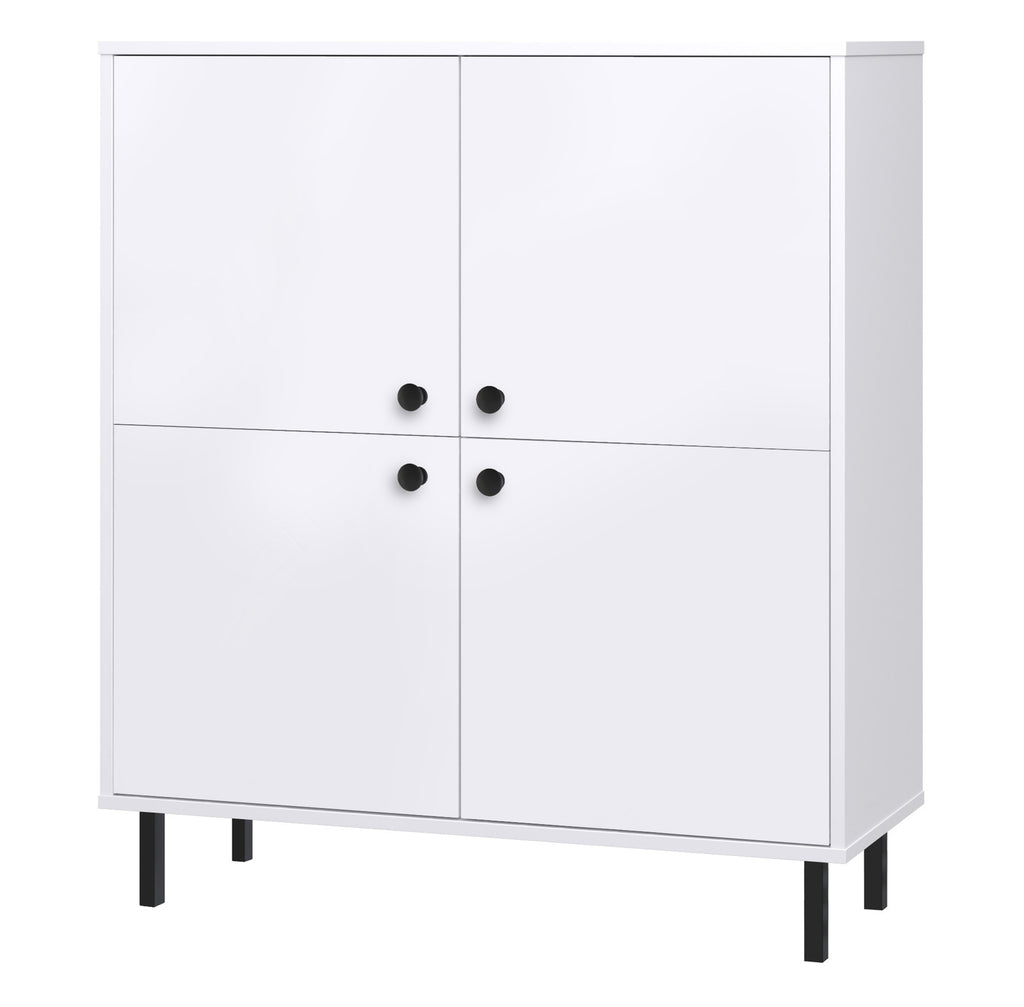 Wysoka komoda czterodrzwiowa Venus biała loft
