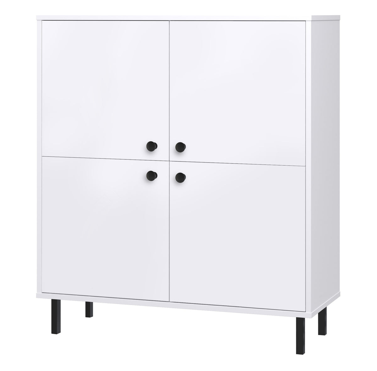 Wysoka komoda czterodrzwiowa Venus biała loft