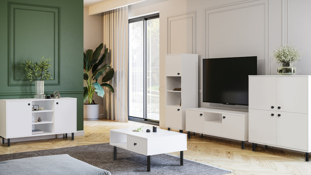 Słupek witryna do salonu Venus biała loft