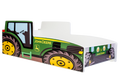 Łóżko pojedyncze Traktor zielony 140×70 cm z materacem