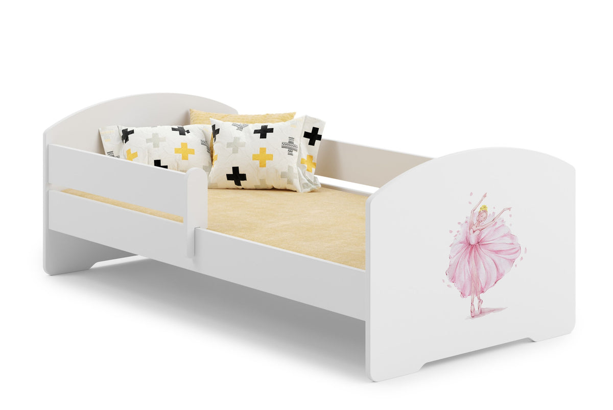 Łóżko dziecięce Luk z barierką 160×80 cm Księżniczka w koronie