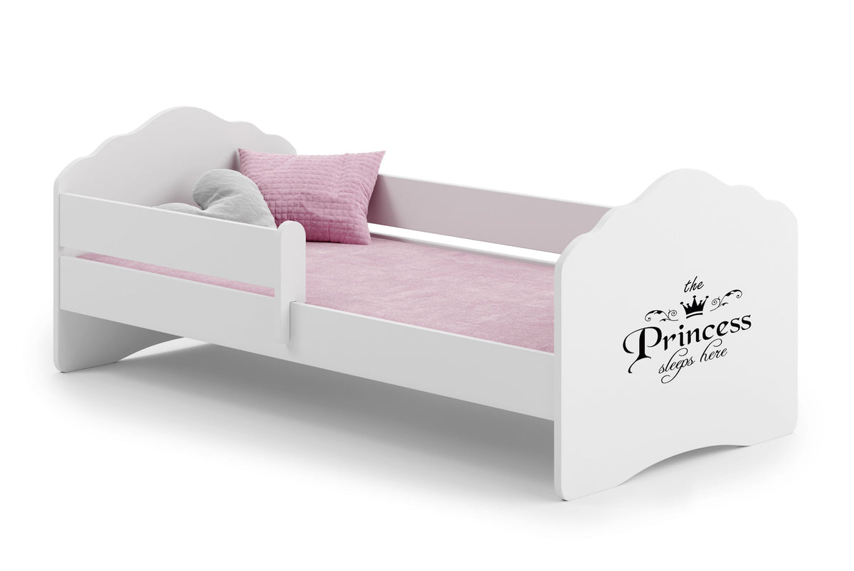 Łóżko dziecięce Fala z szufladą i barierką 140×70 cm Princess