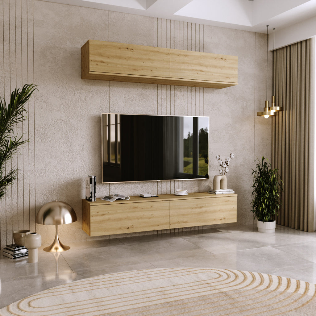 Szafka RTV Nicole 160 cm – kolor Dąb artisan