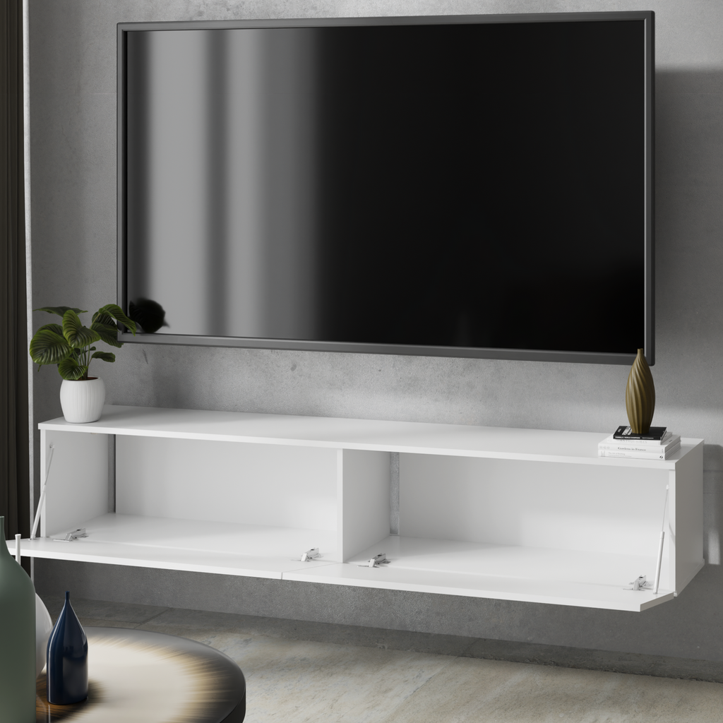 Szafka RTV Nicole 160 cm – kolor Biały