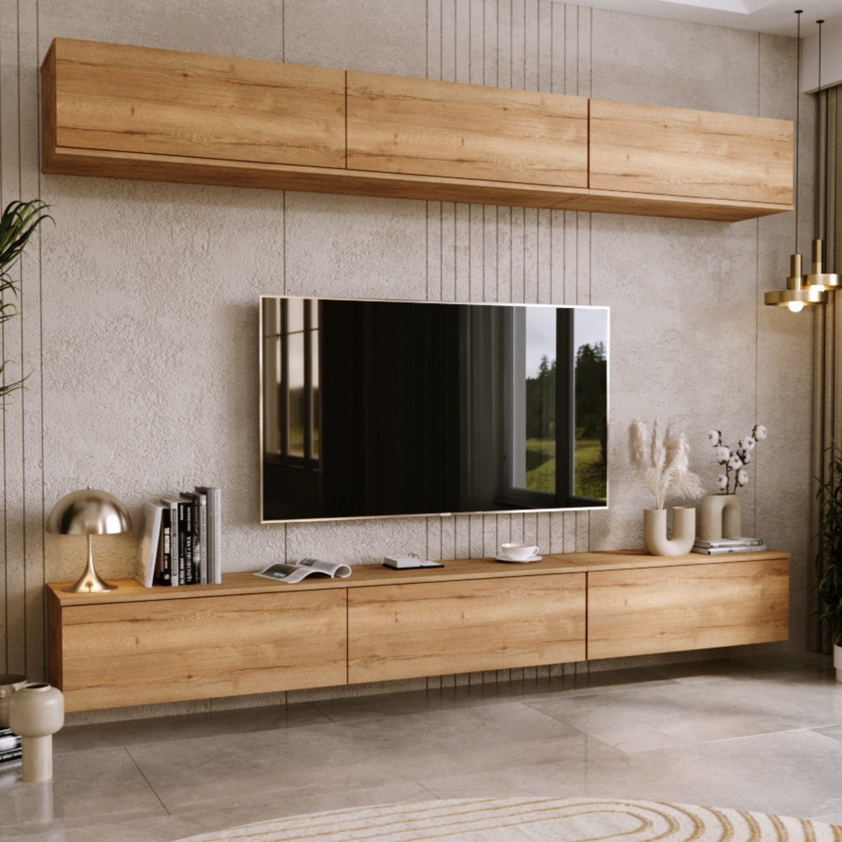 Szafka RTV Nicole 160 cm – kolor Dąb craft