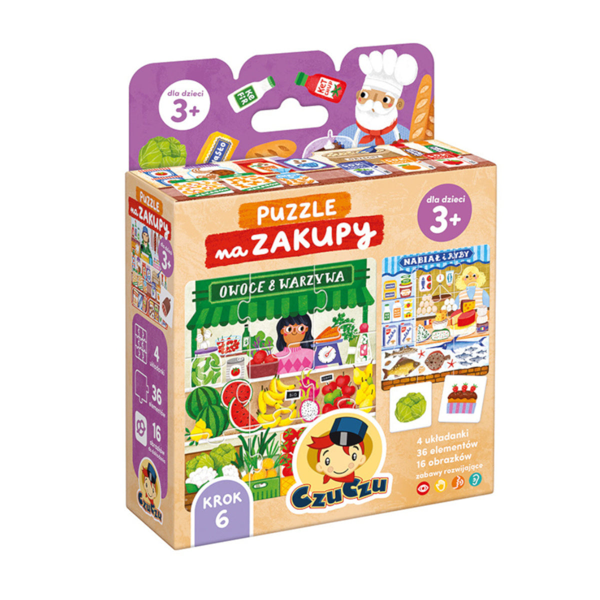 Układanka i gra 2w1 Puzzle Na zakupy, od 3 lat