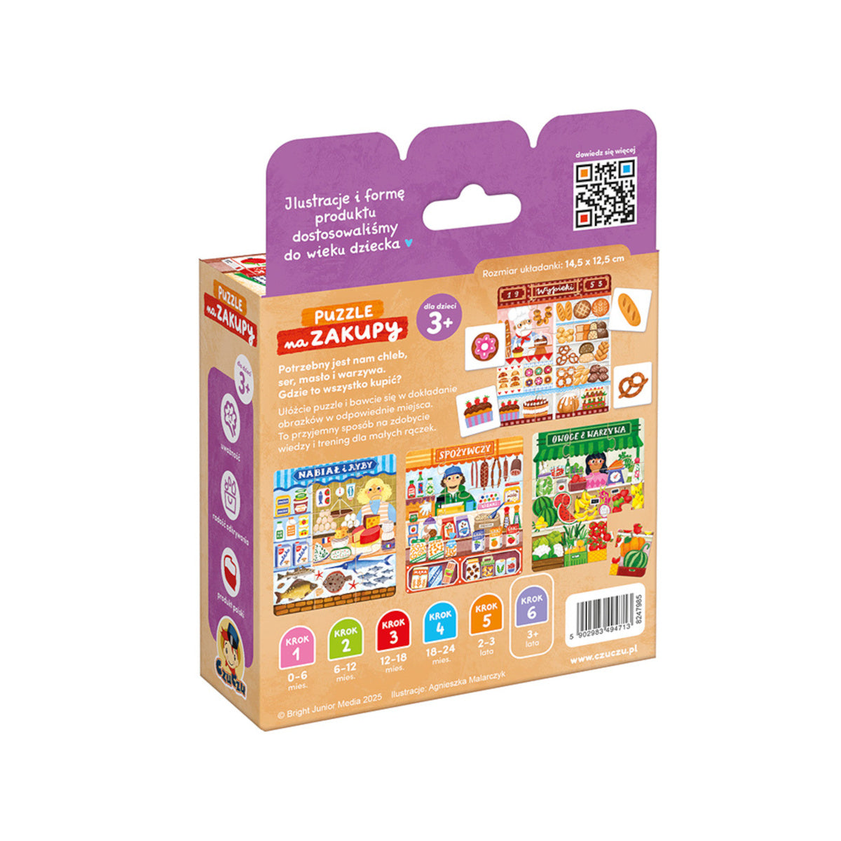 Układanka i gra 2w1 Puzzle Na zakupy, od 3 lat