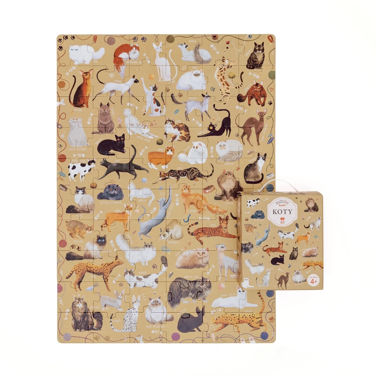 Puzzle Puzzlove Koty 60 el., od 4 lat