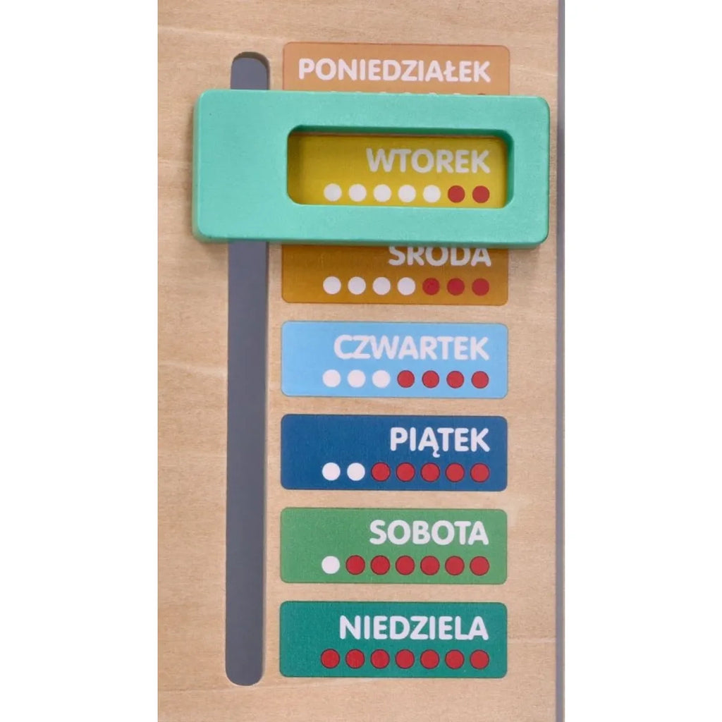 Tablica dla dzieci Drewniany kalendarz edukacyjny, od 3 lat