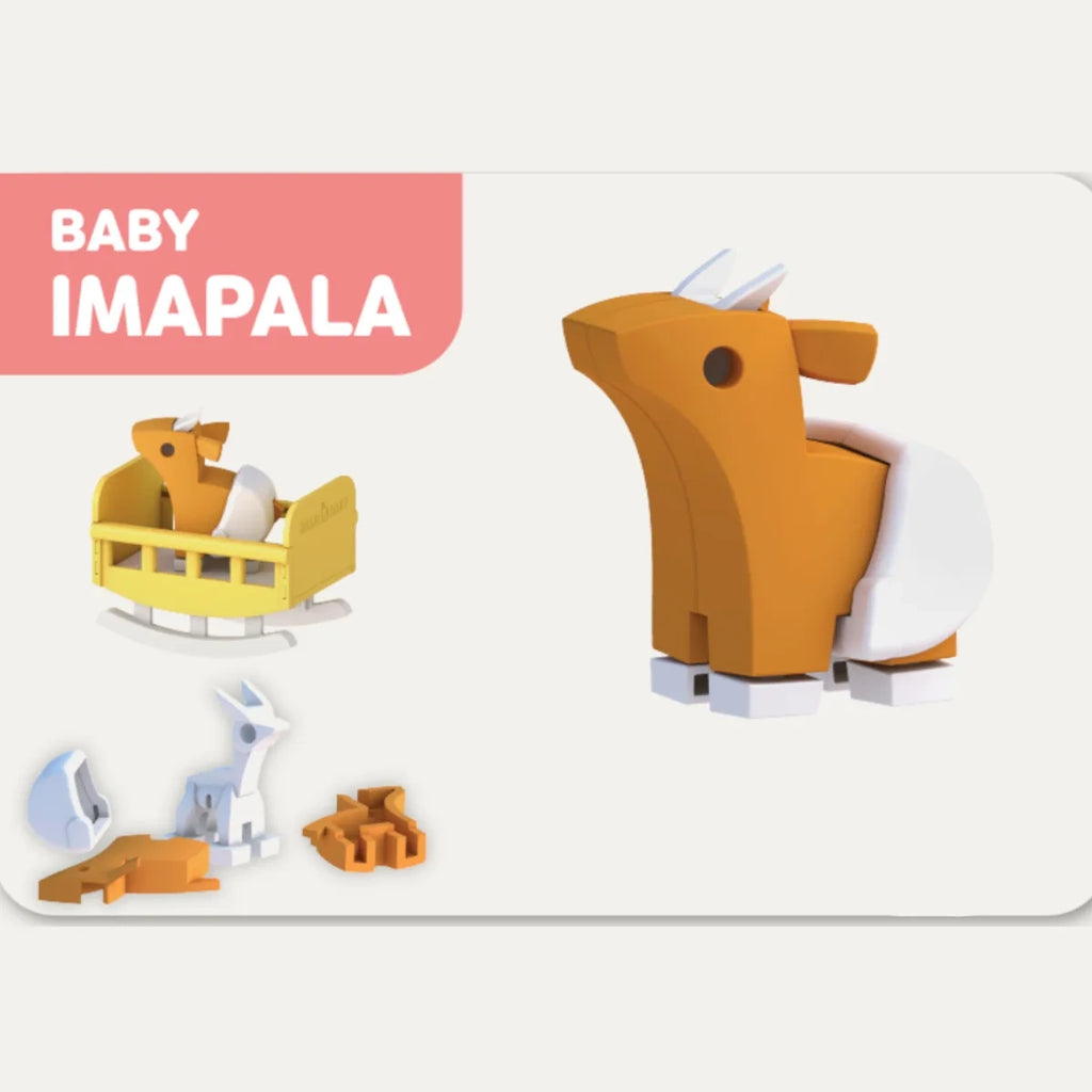 Figurki magnetyczne 3D Rodzina safari Impala i Gnu, od 3 lat