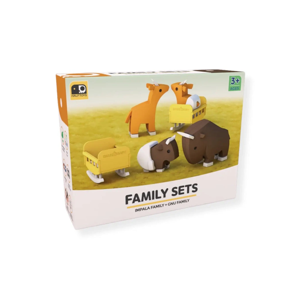 Figurki magnetyczne 3D Rodzina safari Impala i Gnu, od 3 lat