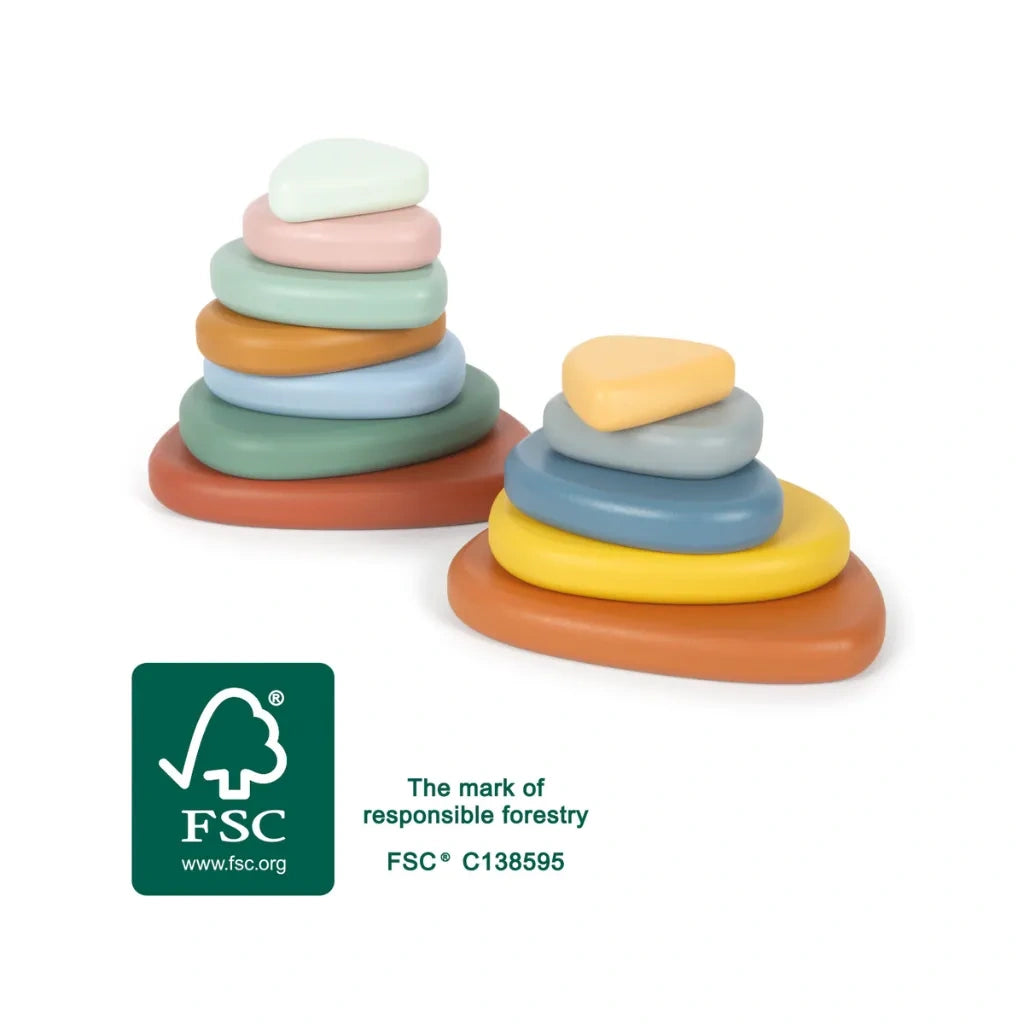 Kamienie balansujące Montessori drewniane, od 1 roku
