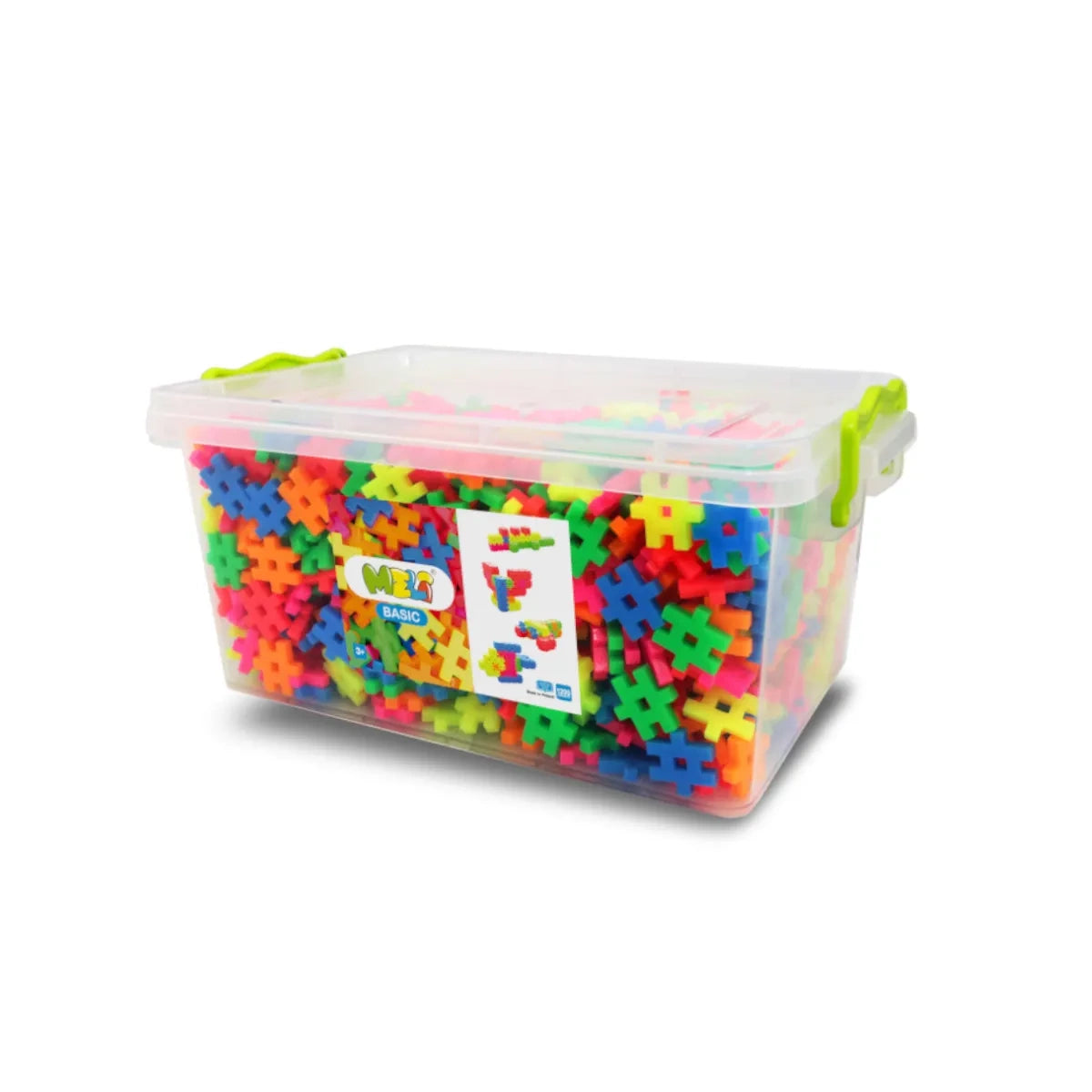 Klocki Basic Neon Edu 1200 el. Nauka liter i cyfr, od 3 lat