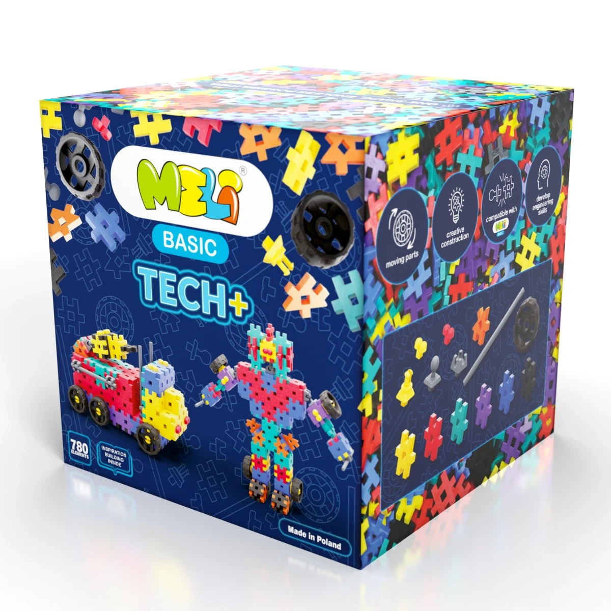 Klocki Basic Tech+ 780 el. konstrukcyjne Wafle, od 3 lat