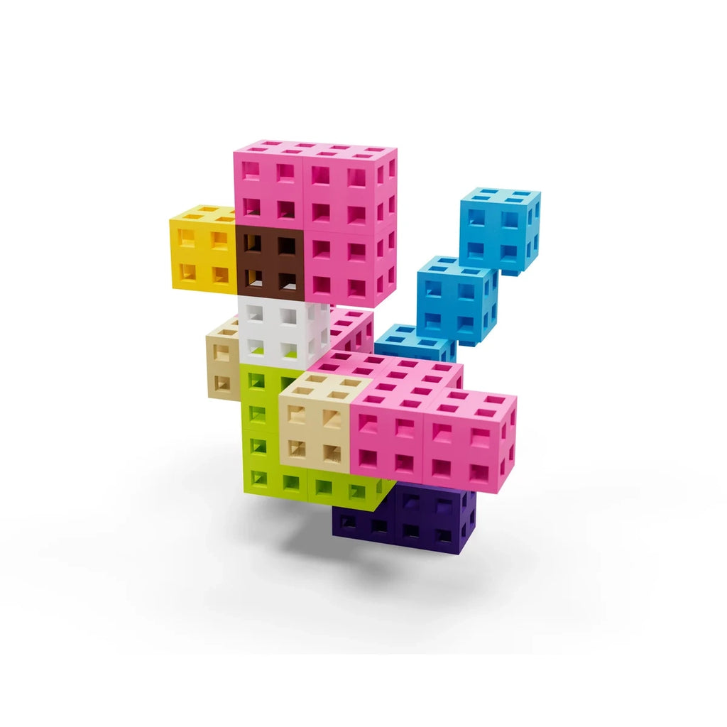 Klocki Cube Pink 100 el. Konstrukcyjne, od 3 lat