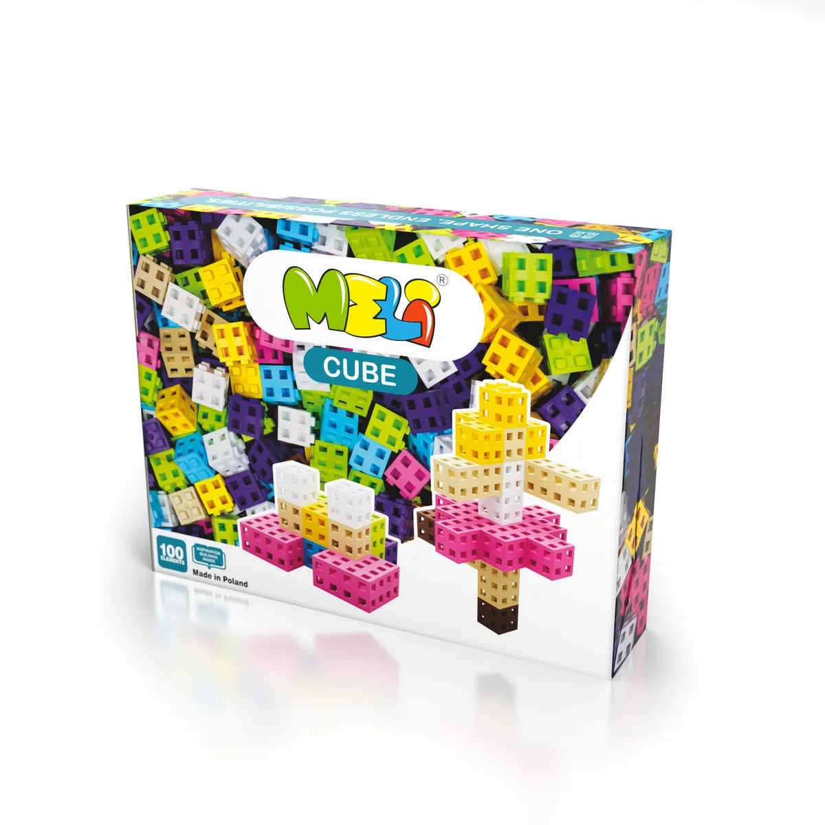 Klocki Cube Pink 100 el. Konstrukcyjne, od 3 lat