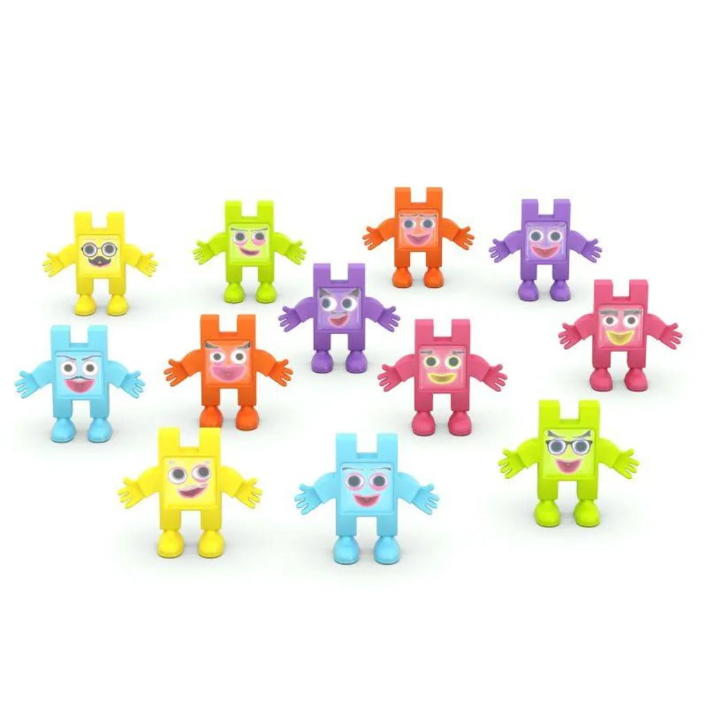 Klocki Emoti Happy 12 figurek z naklejkami emocji, od 3 lat