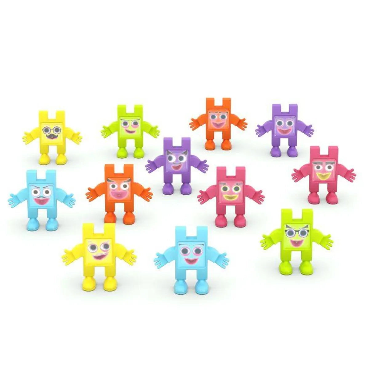 Klocki Emoti Happy 12 figurek z naklejkami emocji, od 3 lat