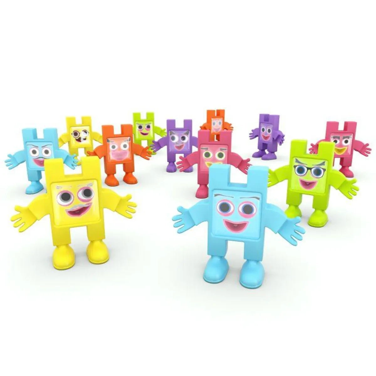 Klocki Emoti Happy 12 figurek z naklejkami emocji, od 3 lat