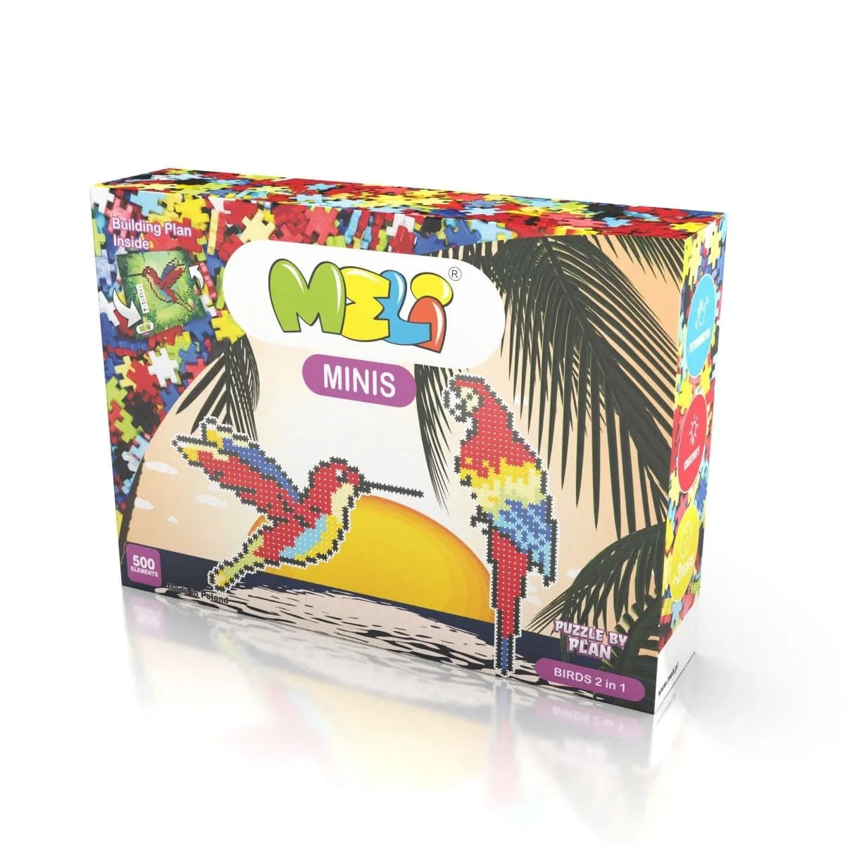 Klocki Minis Birds 2w1 500 el. Mozaika, od 3 lat