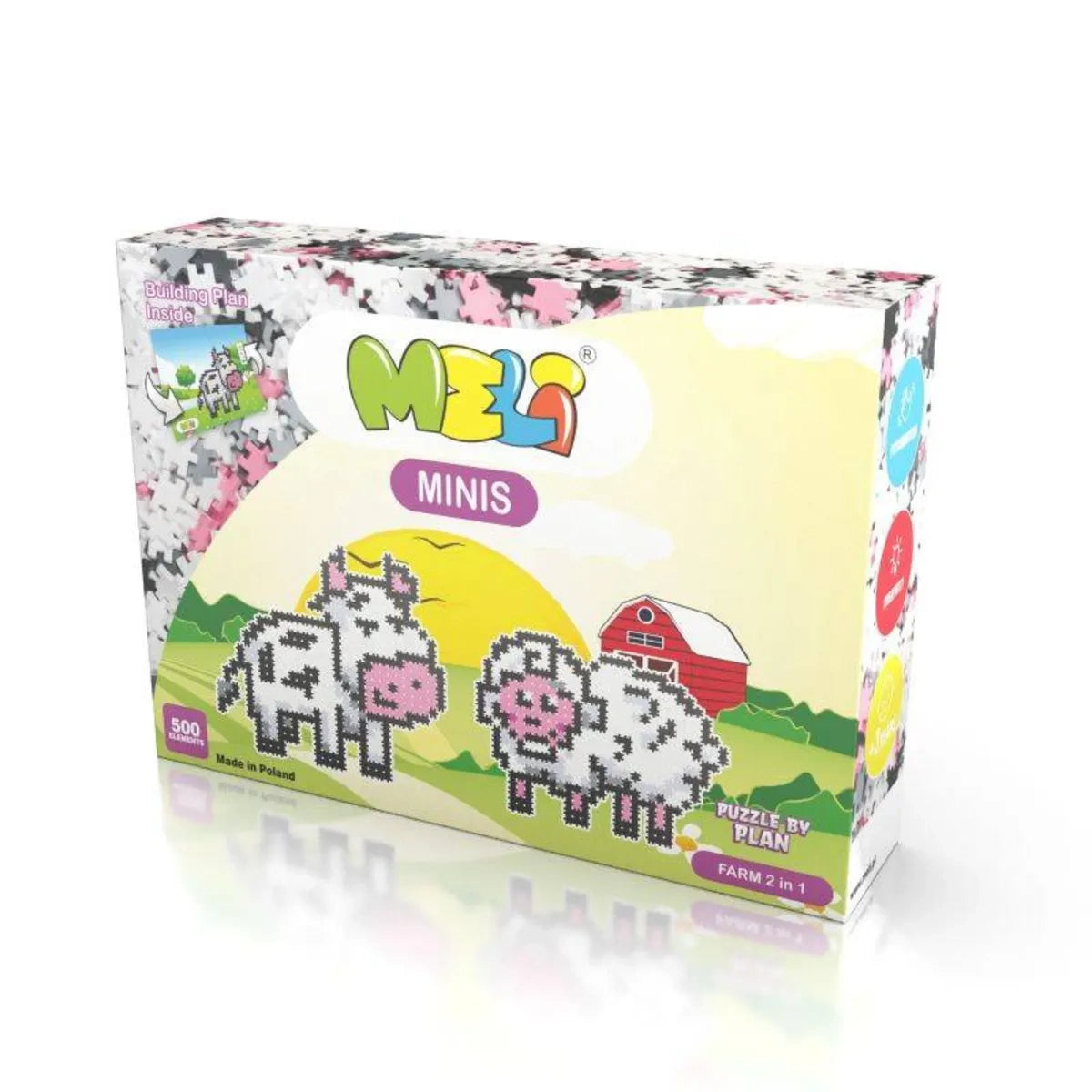 Klocki Minis Farm 2w1 waflowe 500 el., od 4 lat
