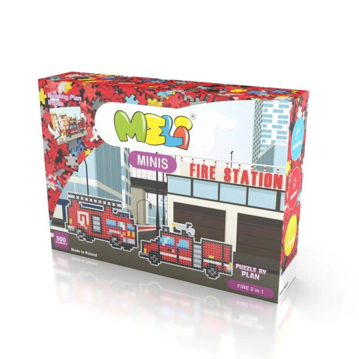 Klocki Minis Fire 2w1 strażacy 500 el., od 4 lat
