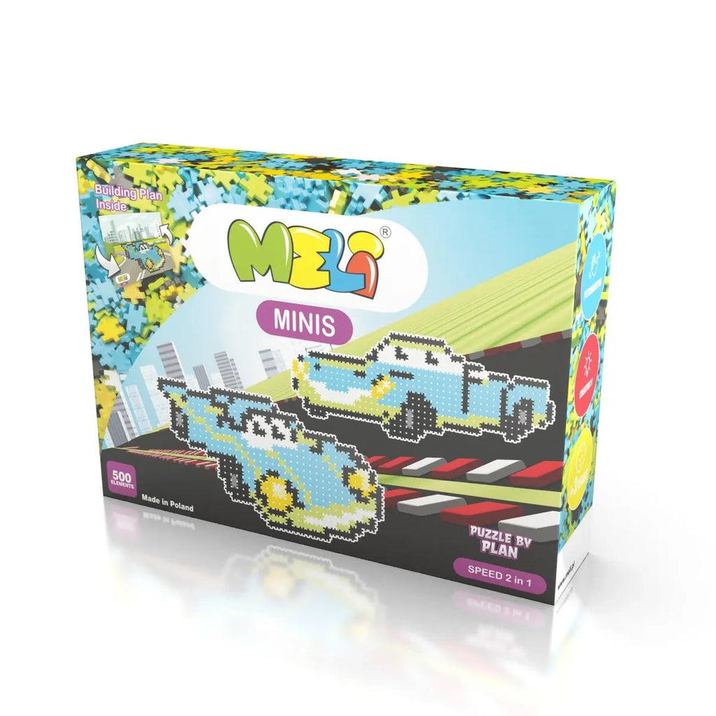 Klocki Minis Speed 2w1 wyścigowe 500 el., od 3 lat