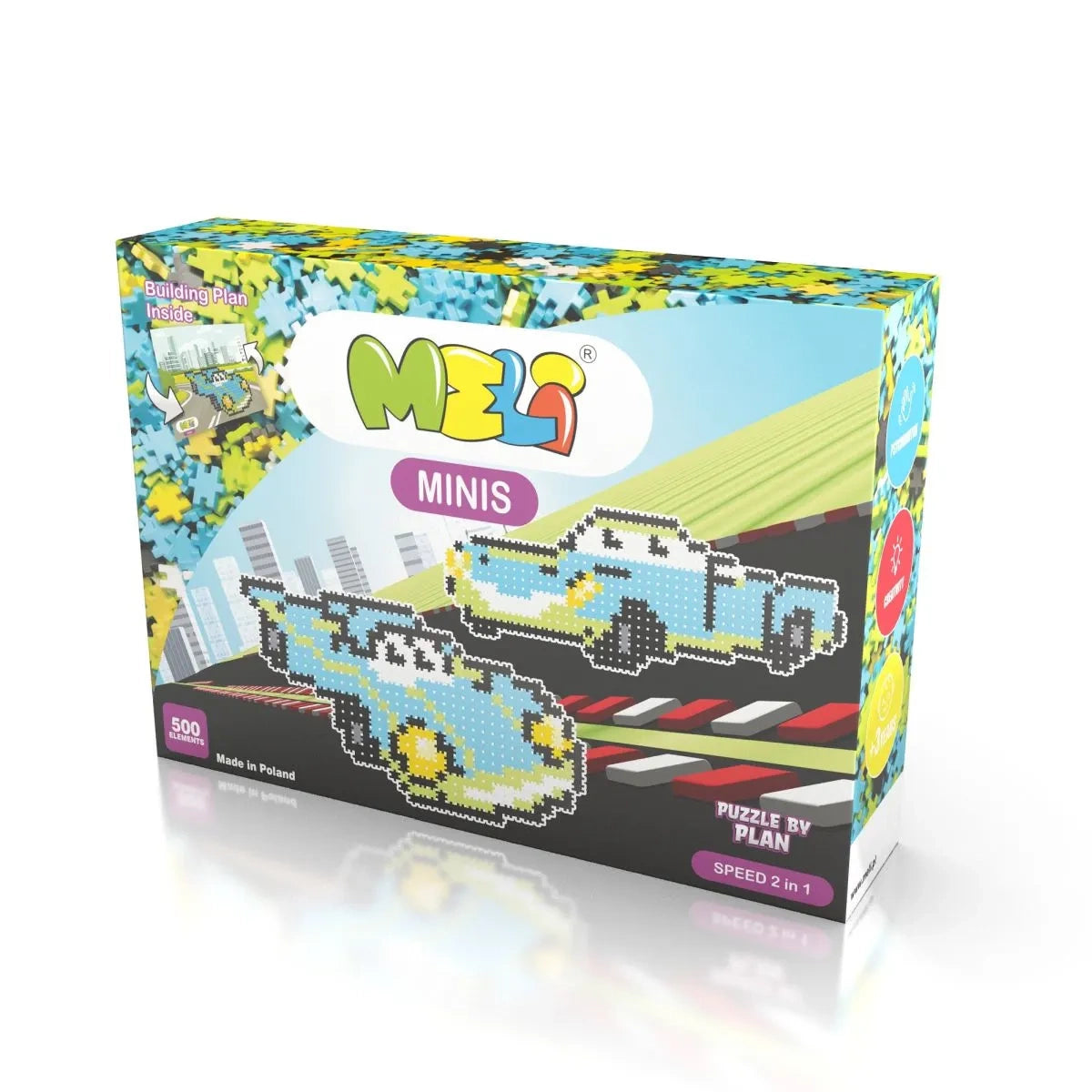 Klocki Minis Speed 2w1 wyścigowe 500 el., od 3 lat