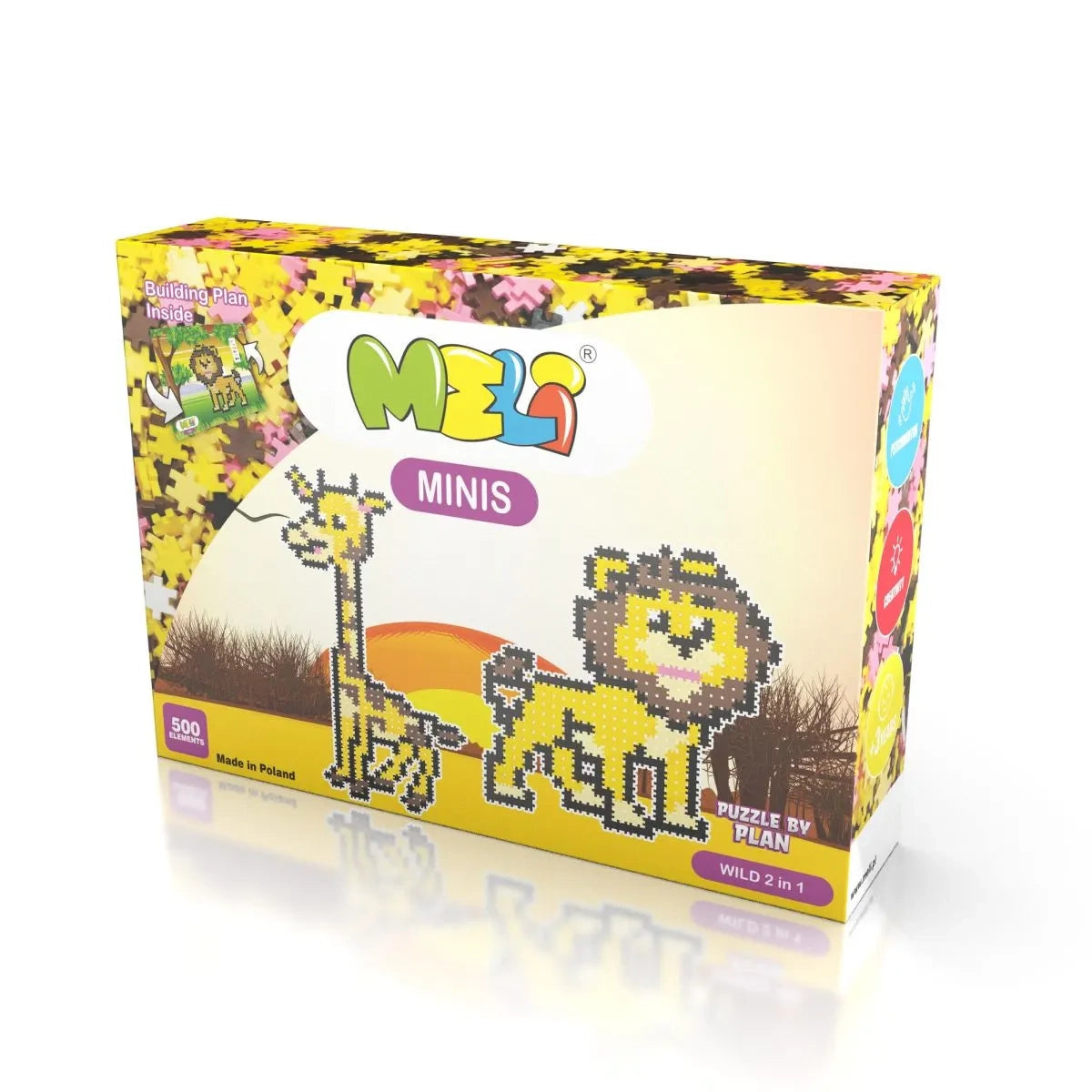 Klocki Minis Wild 2w1 safari 500 el., od 3 lat