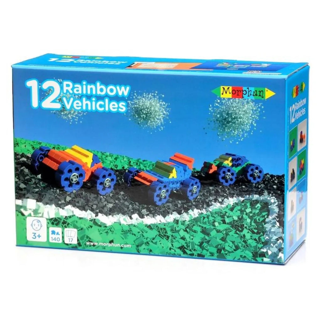 Klocki 12 Pojazdów Box – 140 el. Rainbow, od 3 lat