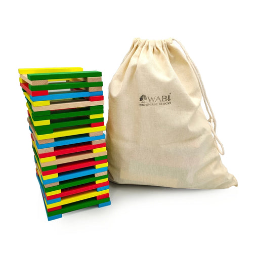 Drewniane klocki deseczki Planks 12 cm 200 sztuk, od 3 lat